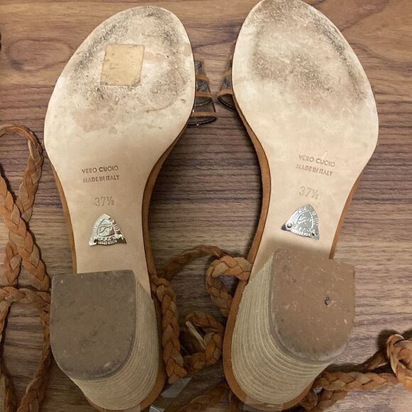 Rich Erani NYFC Suede & PVC Gladiator Sandal in Brown. Size 37.5/7.5. - Picture 8 of 9